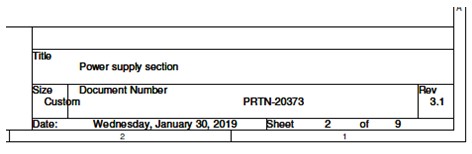 Figure 2 A page title block in the circuit board diagram